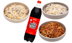 Με 3 μακαρονάδες, δώρο ένα Λούξ 1,5lt
